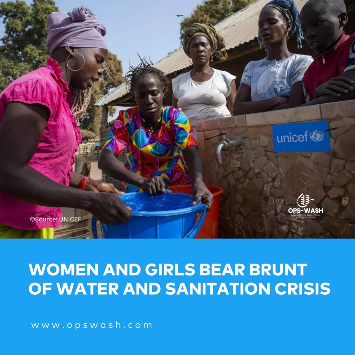 📣 According to a new WHO-UNICEF report, women and girls bear the brunt of water and sanitation crisis. From travelling to fetch water, to inadequate and unsafe sanitation facilities, to health risks from lack of handwashing #sdg6 #water 💧