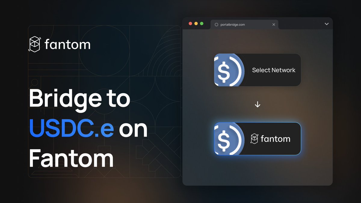 $USDC.e is live on #Fantom 🚀 Bridge your tokens: Use the @Wormhole Portal Bridge below and select Ethereum/USDC and Fantom/USDC.e in the two boxes. ✅ Quick checklist: Verify all the details thoroughly in your wallet before confirming. It's only possible to bridge USDC from…