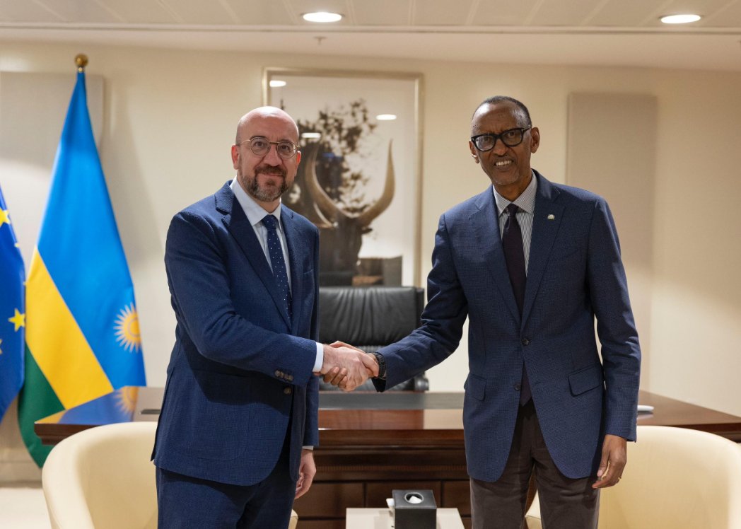 President Kagame met with @CharlesMichel President of the @EUCouncil who visited Rwanda for yesterday’s National Remembrance Ceremony, marking the 30th commemoration of the 1994 Genocide Against the Tutsi. They discussed the continued productive collaboration in key sectors