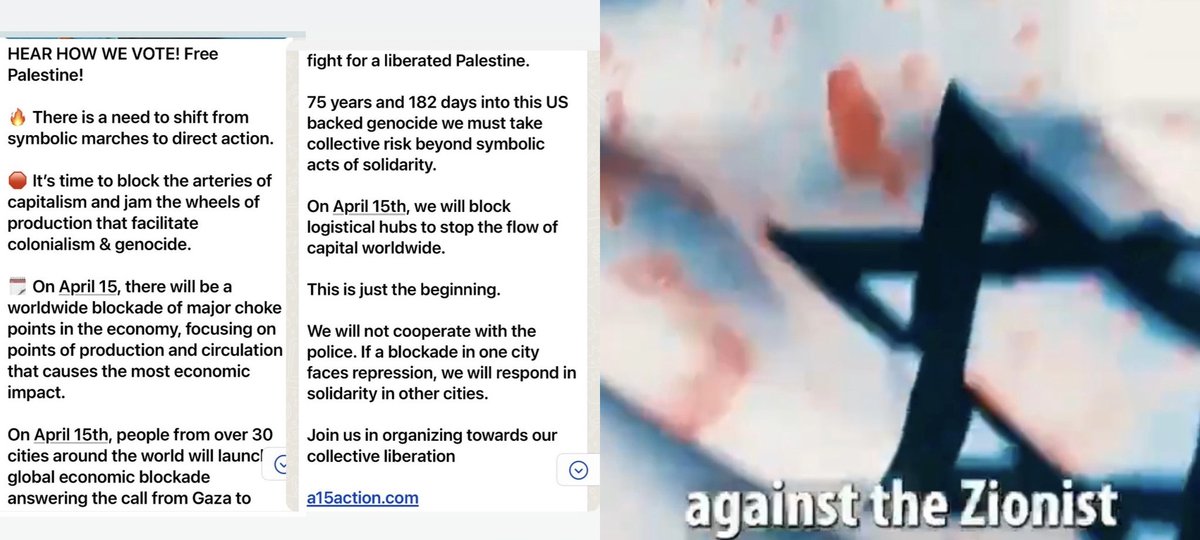 BREAKING NEWS🚨 LEAKED “April 15th” WhatsApp messages and Video circulating from People for Palestine and Palestine Solidarity whatsapp groups 𝘤𝘰𝘶𝘭𝘥 amount to both 𝙏𝙚𝙧𝙧𝙤𝙧𝙞𝙨𝙢 and 𝘿𝙤𝙢𝙚𝙨𝙩𝙞𝙘 𝙏𝙚𝙧𝙧𝙤𝙧𝙞𝙨𝙢. The locations they’ve mentioned they are…