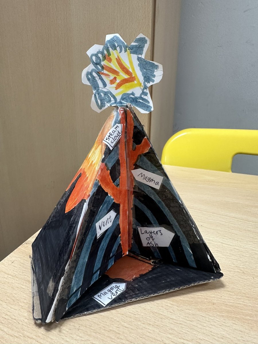 Some great 3D volcano models from Year 7 today!🌋 #Geography #KS3