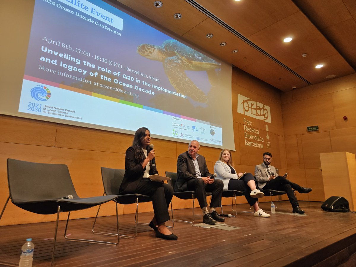 On #OceanDecade24 conference in #Barcelona Sivaja Nair from @RiseUp4theOcean called on G20 countries to back a moratorium on #DeepSeaMining. G20 cover 60% of global population, the effect of such a move would be critical!