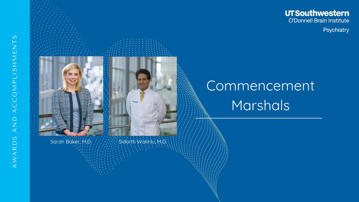 We are honored to announce that Dr. Sarah Baker, M.D., and Dr. Sidarth Wakhlu, M.D., have been selected as Commencement Marshals at the upcoming Class of 2024 Medical School Commencement. This is one of the highest recognitions bestowed on faculty by the student body! Congrats!