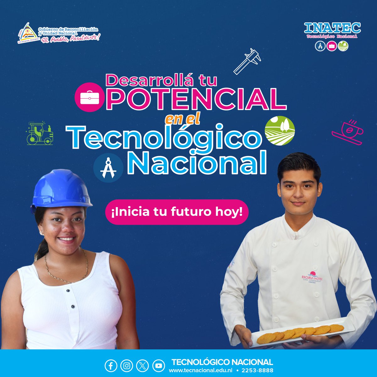 ✨¡Tu futuro inicia en el Tecnológico Nacional!
📌Aquí podés desarrollarte como un verdadero profesional técnico 📚✍🏻
#SoyTecNicaragua