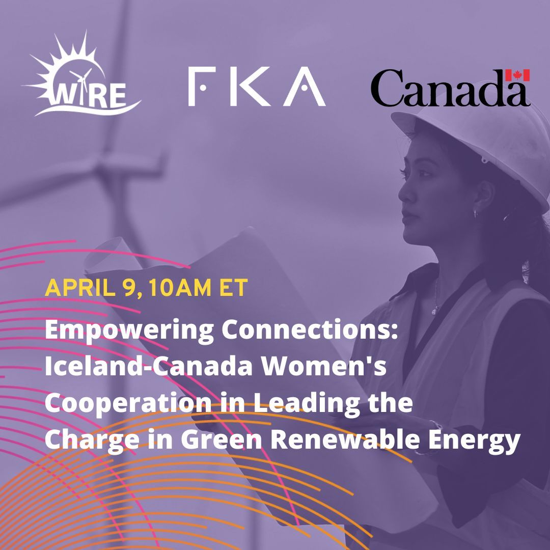 1 Day Left to join the Canada-Iceland Women's Cooperation event! Register NOW for the virtual event on April 9th. Hear from industry leaders & explore partnerships! 👉 buff.ly/3vs5AUQ #WiRE #RenewableEnergy #WomenInSTEM