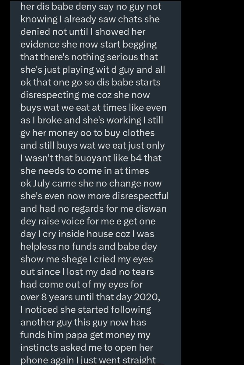 This guy sat down to write how stupid he has been his whole dating life. According to him, it my was my tweet and <a href="/ThaBoyYom/">YOM🗣️</a> that saved him.

This post is long but it will piss you off. The more you read, the angrier you get. Nobody should be this foolish.