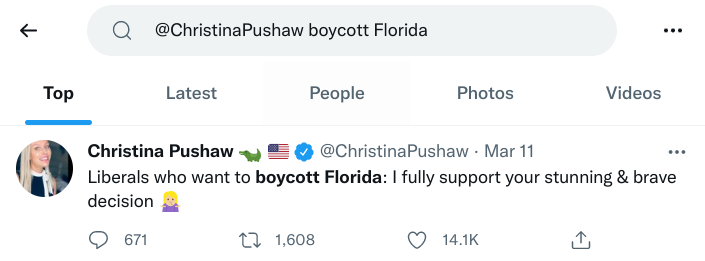 THIS is a reminder that Ron DeSantis' spokesperson fully supports a BOYCOTT of FLORIDA! 👇

🚫 FLORIDA 🚫

#Florida #HateState #eventprofs #meetingprofs #events #meetingplanners #FloridaTourism