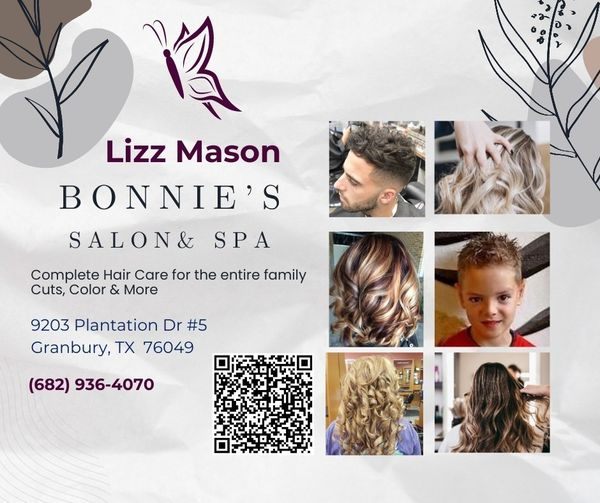 One of our sponsors for our Eclipse Playlist is Lizz at Bonnie's Salon & Spa
Men or women's hair care - cuts, color and more! Lizz takes good care of us - she'll take good care of you, too! (682) 936-4070 
#smallbusinesssupportingsmallbusiness #smallbusinessbigdreams