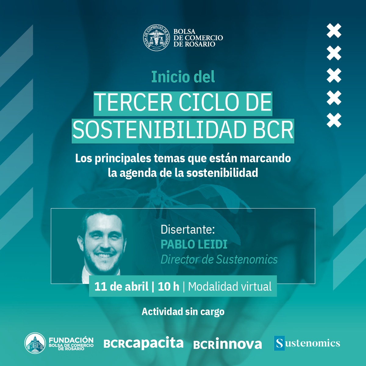 Tercer Ciclo de Sostenibilidad BCR 🌿, 

📍 1er encuentro a cargo de Pablo Leidi (Director Sustenomics) quien abordará los principales temas que están marcando la agenda de la sostenibilidad

🗓️ Jueves 11 de abril
⏱️ 10hs
✅ Inscripciones sim cargo 👉 capacitacion.bcr.com.ar/capacitacion/c…