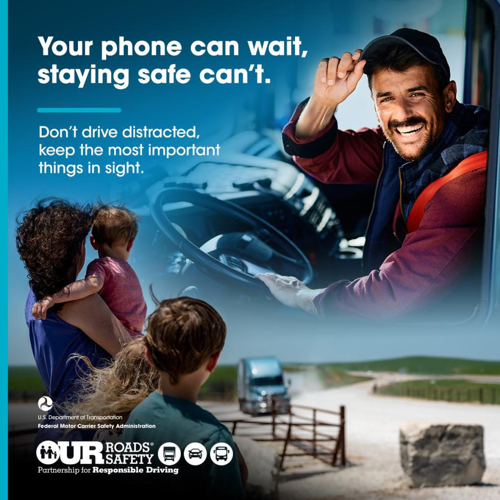 Texting while driving takes your eyes off the road and puts your safety and others at risk. Don’t drive distracted. #OurRoads