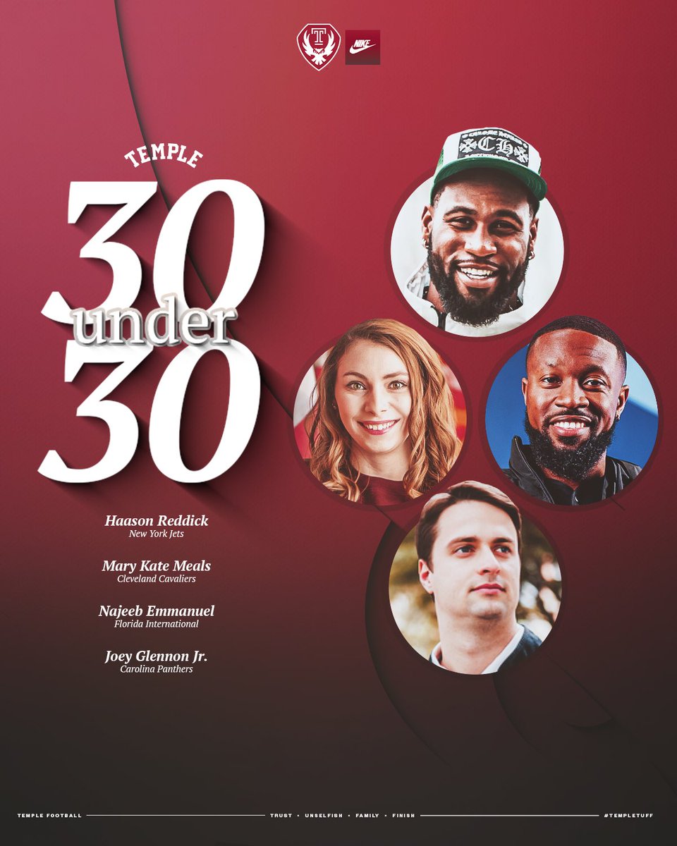 We are honored to celebrate these four incredible Temple Football alumni who’ve made waves in their respective fields, earning a spot in @TempleUniv’s 30 Under 30 list. This award is a true testament to their hard work and dedication paying off ‼️ @Haason7Reddick - Defensive…