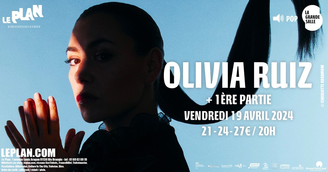 Olivia RUIZ se produit le vendredi 19 avril sur la Grande Scène Le Plan à #RisOrangis. L'autrice, compositrice interprète est de retour sur scène avec « La Réplique », un titre qui annonce la sortie de son nouvel album éponyme. INFOS & BILLETTERIE > urlz.fr/qbJ8