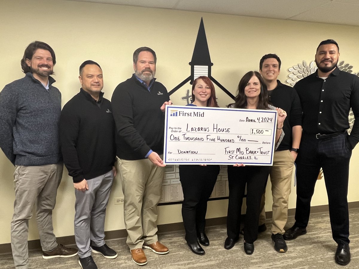 Thank you @firstmidbank  in St. Charles for the support! Beyond their generous donation, they displayed genuine eagerness to learn our mission and uplift our community. Their commitment to understanding local needs sets a remarkable example of corporate citizenship!