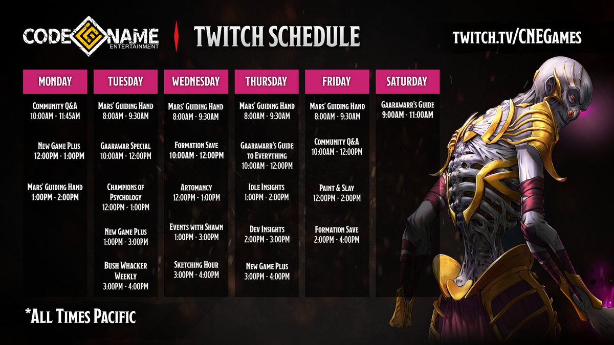 Wowowow! What a PACKED week we're gonna have over at twitch.tv/CNEgames!