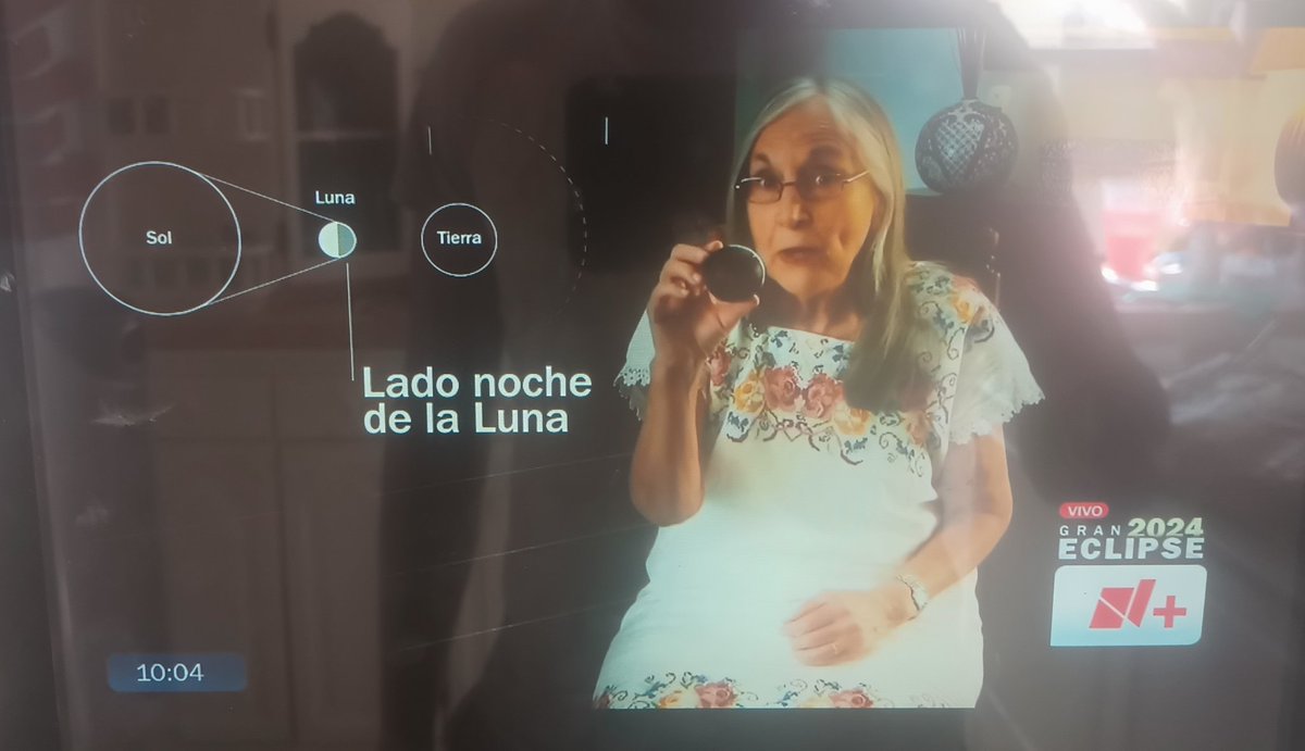 Julieta Fierro explicando el eclipse en 1991/2024. ♥️
