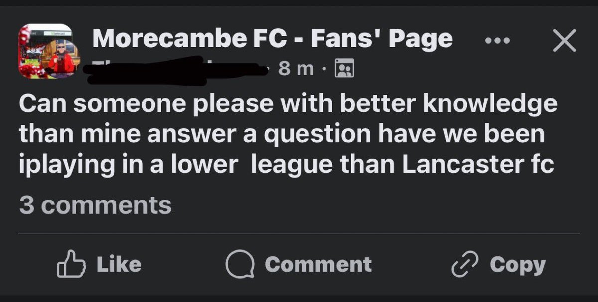 Morecambe FC Fans Page truly has to be one of the worst around.