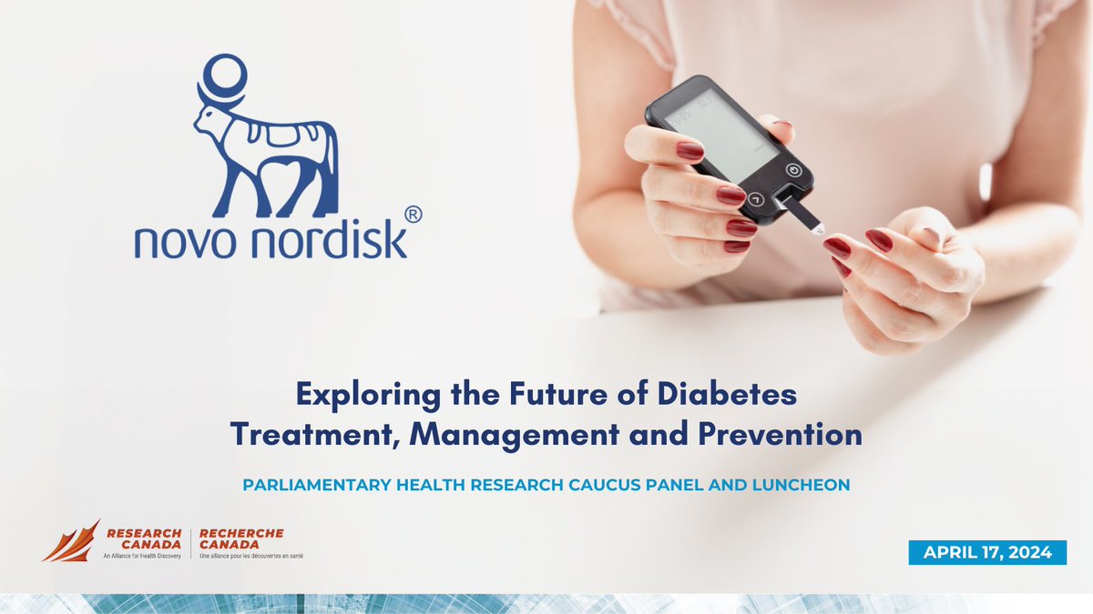 We’re thrilled to highlight the Prime Sponsor of our upcoming #HealthResearchCaucus Luncheon!

Thank you, @novonordisk, for helping us share innovative health research that offers hope to the countless Canadians impacted by #diabetes.