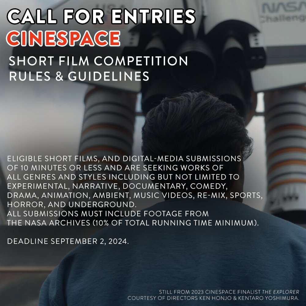 Feeling inspired by today's eclipse and all of the universe's wonders? 🔭🌑 Make a space-themed film and submit it to the 10TH ANNUAL CineSpace Short Film Competition. To submit your film and for more information about CineSpace, visit filmfreeway.com/CineSpace