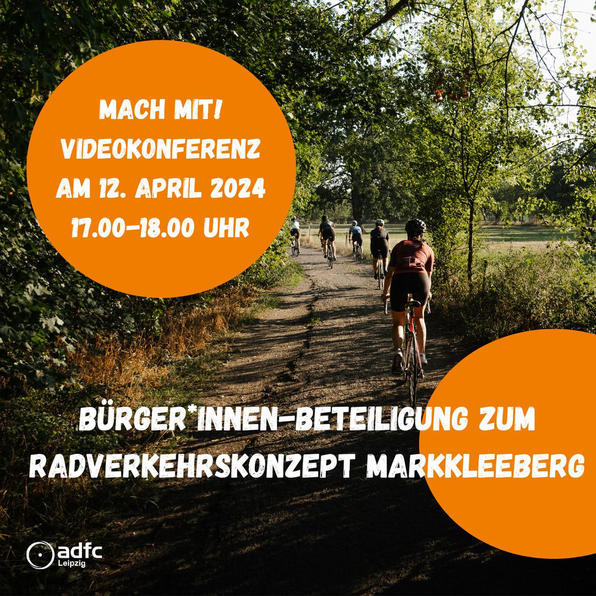 Macht am 12. April 2024 mit bei der Bürger*innenbeteiligung zum neuen Radverkehrskonzept in Markkleeberg. Es ist öffentlich einsehbar unter tinyurl.com/25874mus Noch bis Mitte April sind dazu Stellungnahmen möglich. Wir als ADFC wollen die Gelegenheit nutzen! Wählt euch ein!