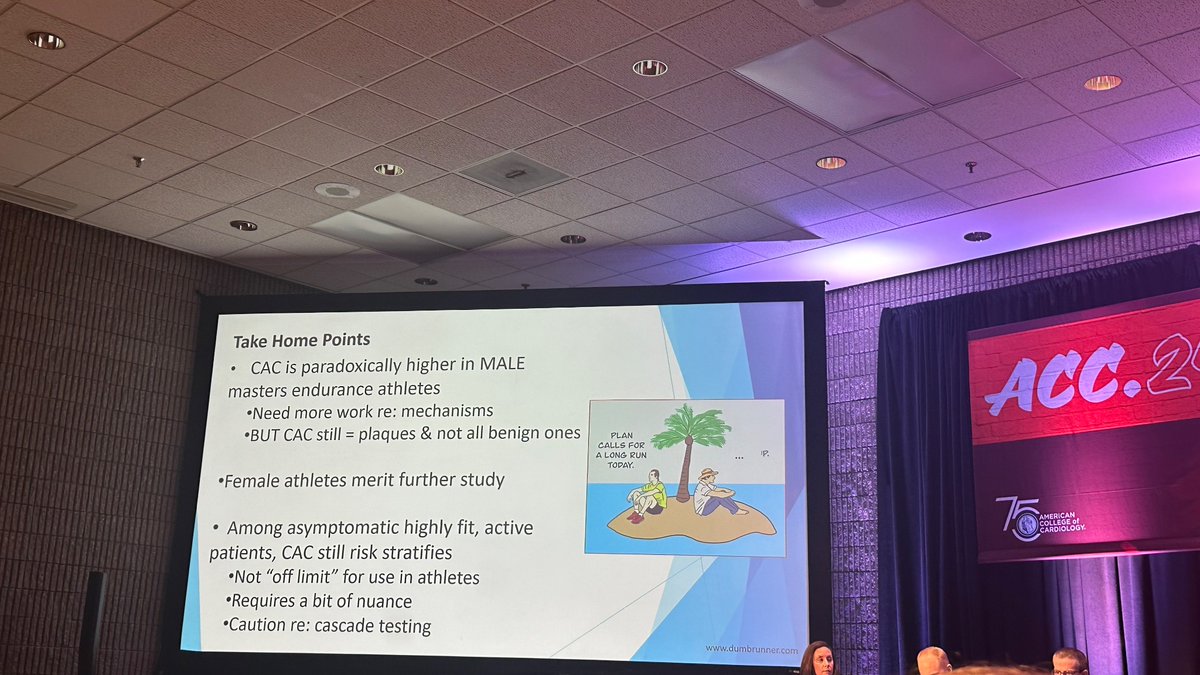 One of my favorite #sportscards sessions at #ACC2024 discussing : 🎯 CAC paradox in master athletes 🎯 Returning to play after MI @MeaganWasfy #ACCinTouch