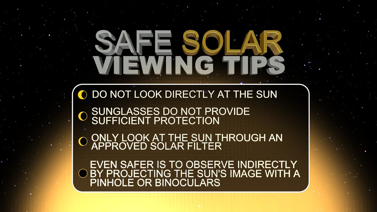 Here's how you can stay SAFE while viewing this afternoon's #solareclipse. NEVER LOOK AT THE SUN WITHOUT PROPER PROTECTION, even during an eclipse! @wusa9 #WUSA9Weather