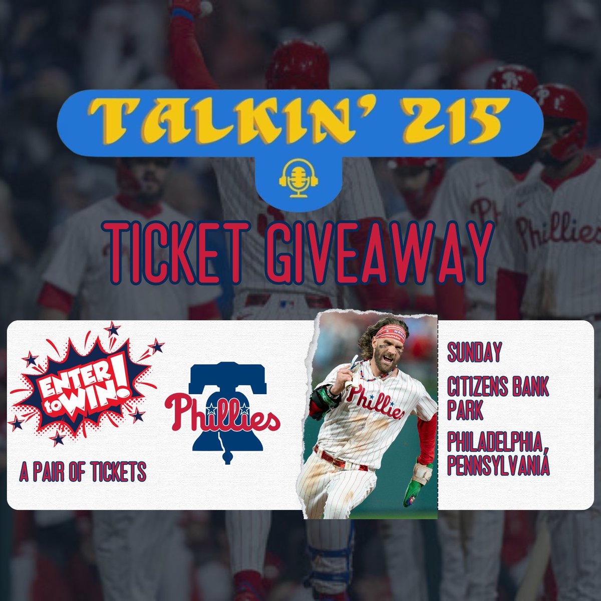 Talkin215's tweet photo. PHILLIES TICKET GIVEAWAY
(2) tickets to Sundays game (4/14)
FREE BEER TAILGATE
1. RT this tweet
2. Follow @Talkin215
3. ENJOY https://t.co/aBf5cehnYa