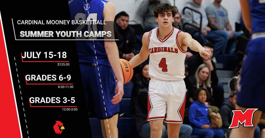 Cardinal Mooney Catholic Youth Summer Camps are coming this July! Boys Basketball (July 15-18) Register at bit.ly/3vpNant Visual Arts (July 22-25) Register at bit.ly/4cQeHPE