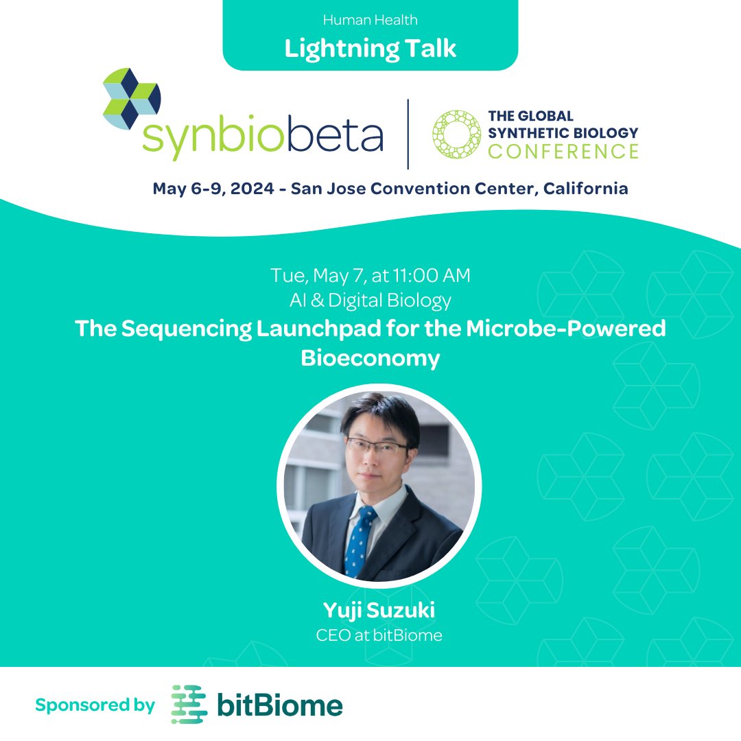 We’re excited to be sponsoring #synbiobeta2024 and can’t wait for our CEO, Yuji Suzuki, to present how our #singlecellsequencing platform can be used as the launchpad for the #bioeconomy.