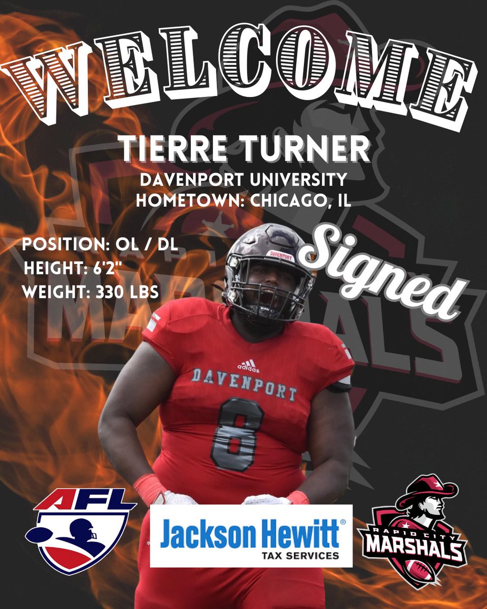 #3 ranked Defensive Tackle in the State of Illinois in High School, Tierre Turner comes to the Black Hills from Chicago, IL. Turner attended Indiana state University after redshirting. He then transferred to Davenport University where he was a two-time All-Conference DT.