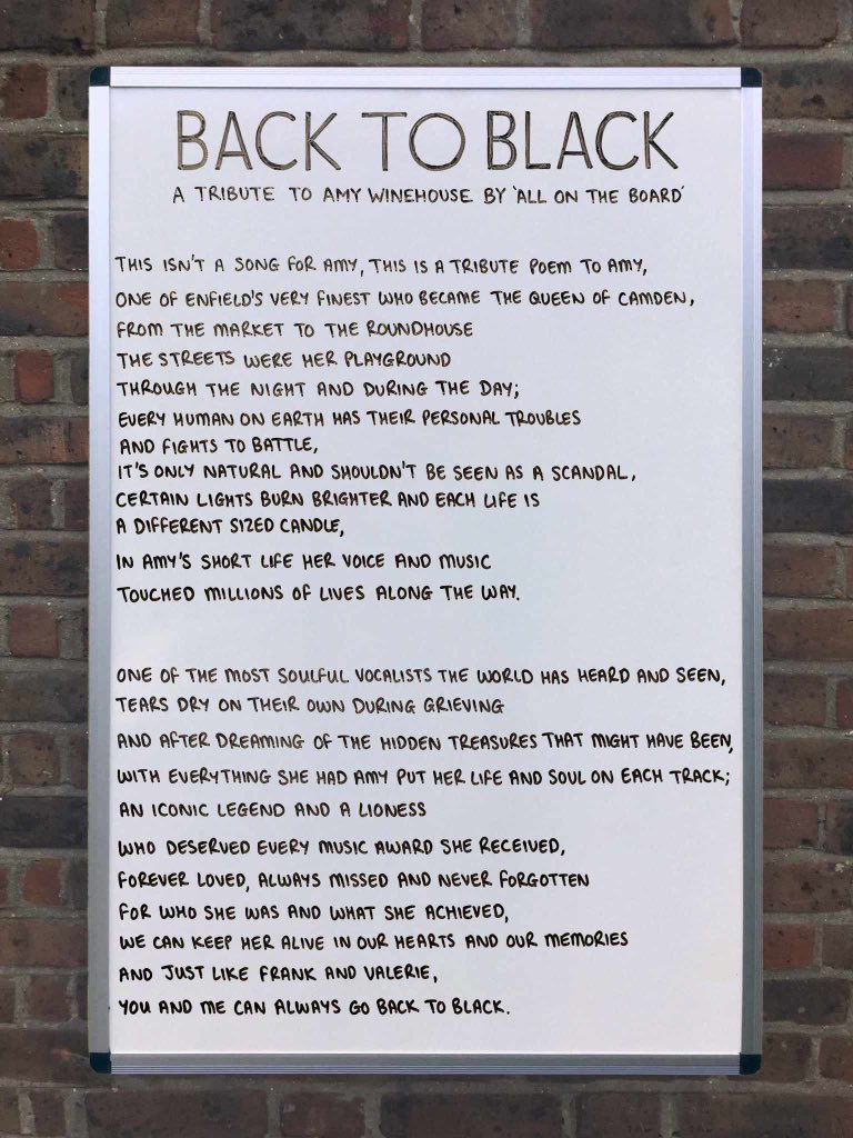 This is a tribute poem to the one and only Amy Winehouse. Forever loved, always missed and never forgotten. #BackToBlack #AmyWinehouse