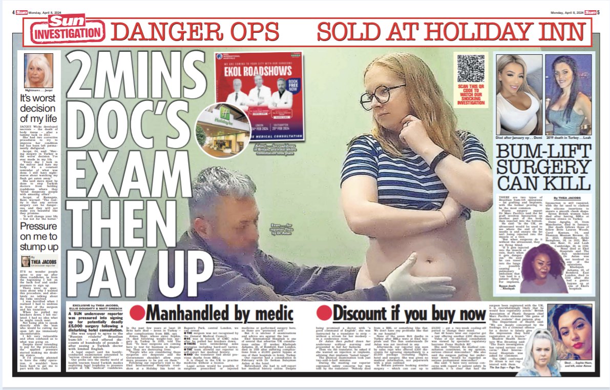 EXCLUSIVE: Turkish surgeons are coming to the UK and offering 'medical consultations' before putting pressure on people to pay up there and then. My investigation with @_elliedoughty here: thesun.co.uk/news/27175683/…