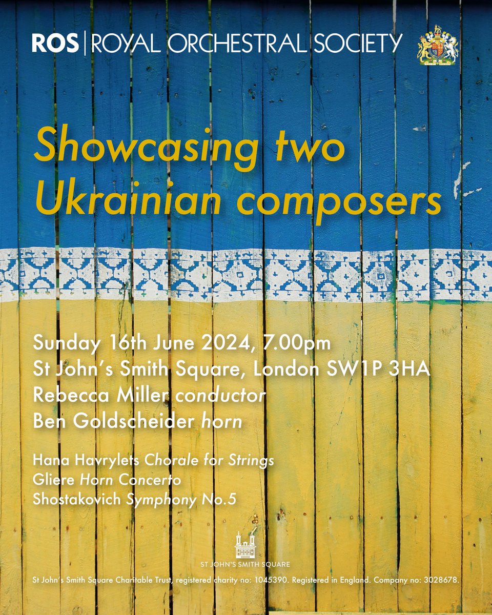Join us on 16 June for our next concert, featuring works by Hana Havrylets, Gliere and Shostakovich. We'll be joined by wonderful soloist <a href="/bengoldscheider/">Ben Goldscheider</a> and conducted by the fantastic <a href="/rmconductor/">Rebecca Miller</a> Tickets: bit.ly/49uNhw6