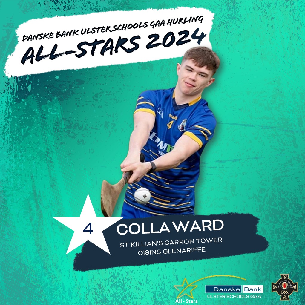 The Second Corner back is Colla Ward, another star from @StKillians All Ireland win. Along with his @DanskeBank_UK Mageean Cup medal & All Ireland Paddy Buggy Medal, the Oisin Glenariff Man has had All Ireland success in Judo and was 2nd place in the Commonwealth Championship.
