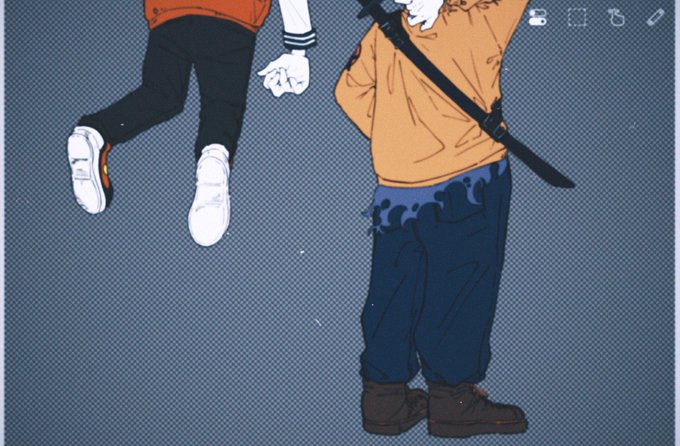 「2boys weapon on back」 illustration images(Latest)