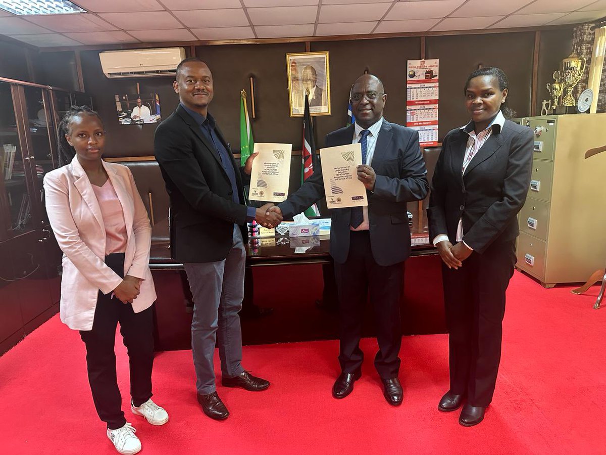 NEPAD/APRM KENYA SECRETARIAT (@nepadaprmkenya) on Twitter photo The <a href="/NepadAprmKenya/">NEPAD/APRM KENYA SECRETARIAT</a> today signed an MoU with <a href="/SproutAfricaLtd/">Sprout Africa Agency</a> at the Secretariat office in Nairobi, Kenya. The signing was done by the CEO <a href="/NepadAprmKenya/">NEPAD/APRM KENYA SECRETARIAT</a> Amb. Dr. Samori Okwiya <a href="/ModestThinkin/">Amb. Dr Samori Okwiya</a> and the CEO, Sprout Africa, Mr. Robert Njoroge.
Speaking at the ceremony, Amb. Dr. The <a href="/NepadAprmKenya/">NEPAD/APRM KENYA SECRETARIAT</a> today signed an MoU with <a href="/SproutAfricaLtd/">Sprout Africa Agency</a> at the Secretariat office in Nairobi, Kenya. The signing was done by the CEO <a href="/NepadAprmKenya/">NEPAD/APRM KENYA SECRETARIAT</a> Amb. Dr. Samori Okwiya <a href="/ModestThinkin/">Amb. Dr Samori Okwiya</a> and the CEO, Sprout Africa, Mr. Robert Njoroge.
Speaking at the ceremony, Amb. Dr.