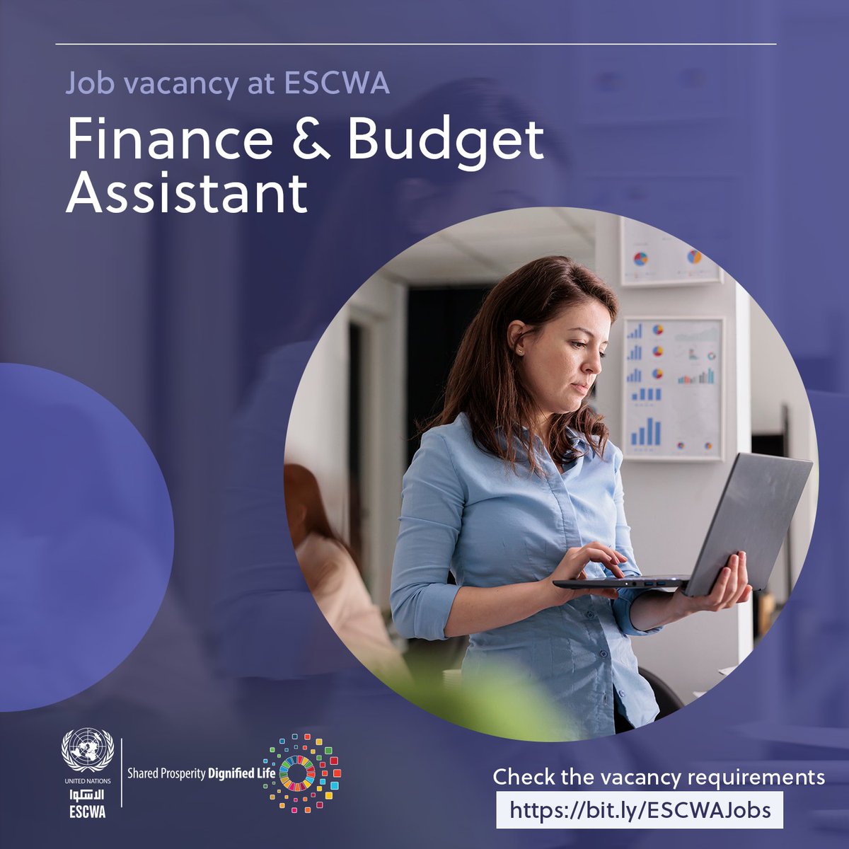 📢 Job vacancy at #ESCWA! Title: Finance & Budget Assistant Experience: 3+ years or 1 year with a university degree Deadline: 17 April 🔗: bit.ly/ESCWAJobs