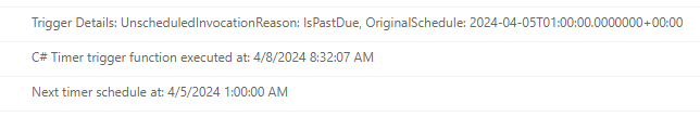 Anyone seen weird behaviour with @AzureFunctions Timer Triggers sometimes never firing until you open the portal - and then it's 'Next' schedule is in the past?