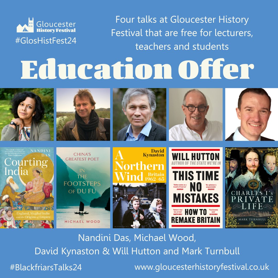 Did you know that we have an Education Offer where a number of free tickets are available for teachers, lecturers & students to certain events at #GlosHistFest24?
Spring Weekend 12-14 April 
gloucesterhistoryfestival.co.uk/education/ @DrJaninaRamirez @drcoconnell @uniofglos @CheltLHSProject