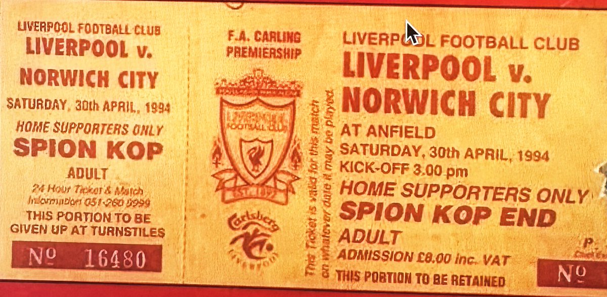 For the inflation experts, on the last day of the standing Kop in 1994 admission was £8 - that equates to £16 today, not £39 to £44 we’ll be paying next season @SpionKop1906