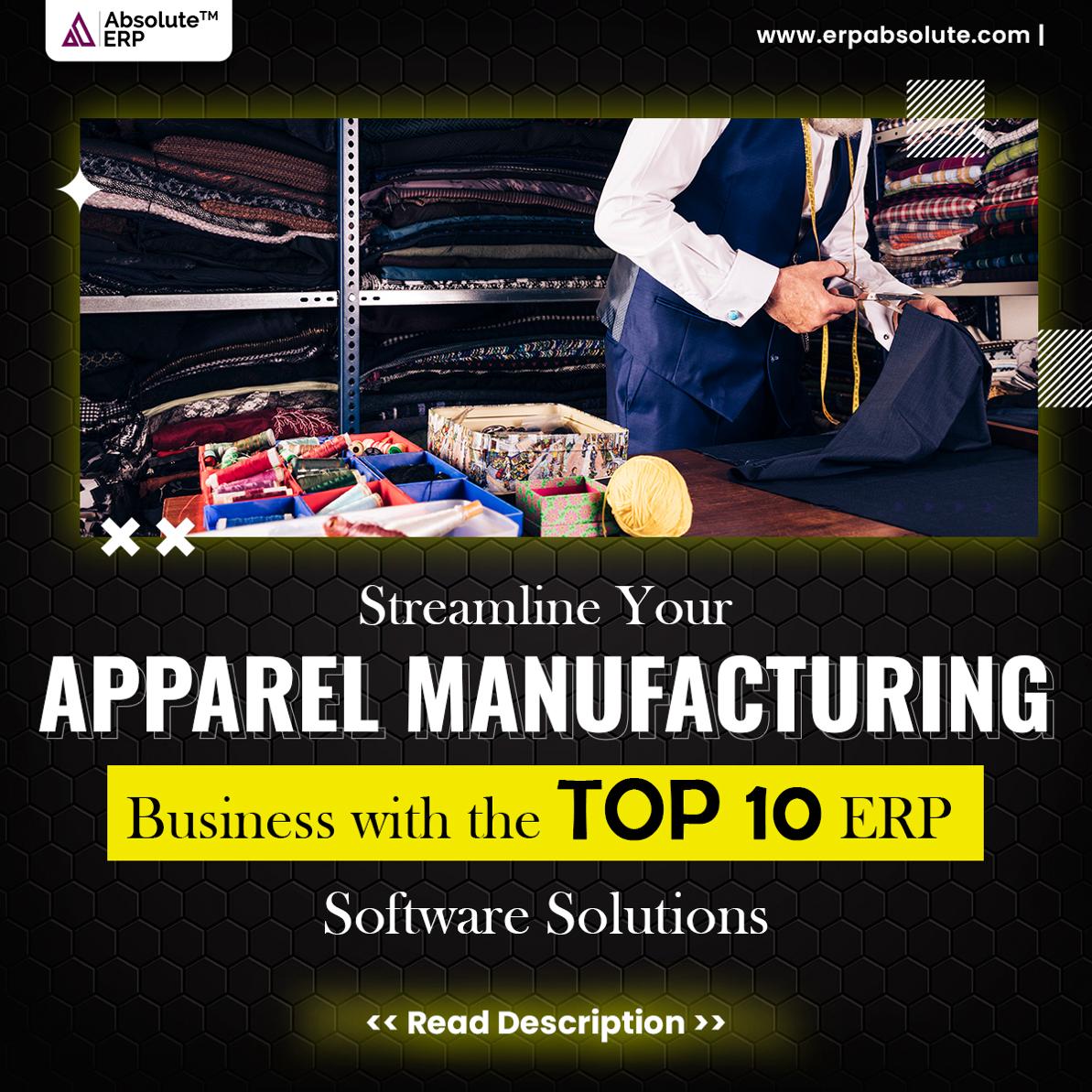 Discover the ultimate guide to optimizing your apparel manufacturing operations with our curated list of the top 10 ERP software solutions tailored specifically for the industry. Read more- shorturl.at/eknvQ

#absoluteerp #erp #erpsoftware #cloudbasederp #erplandscape