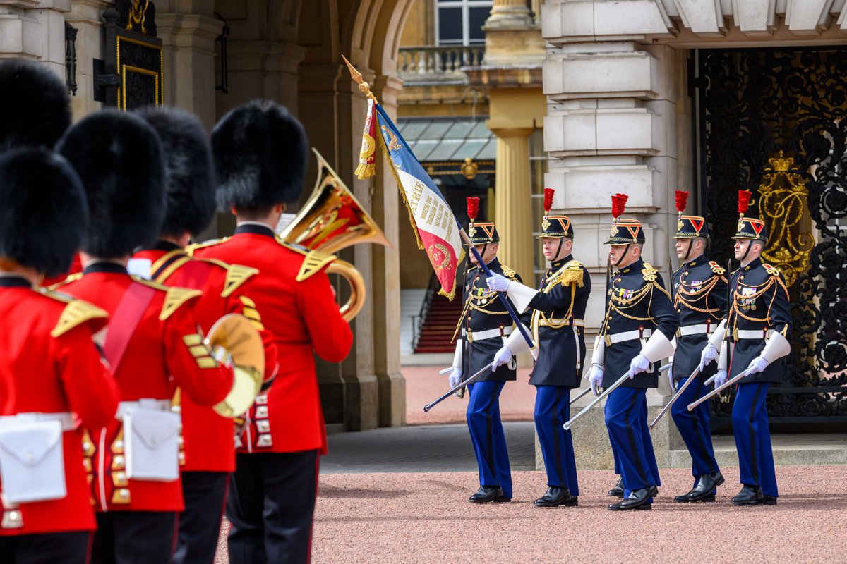 The Duke and Duchess of Edinburgh, on behalf of His Majesty The King, attended a Parade to Commemorate the 120th Anniversary of The Entente Cordiale.The event is the first time a non Commonwealth Country, France, has taken part in the Changing of the Guard #ententecordiale120