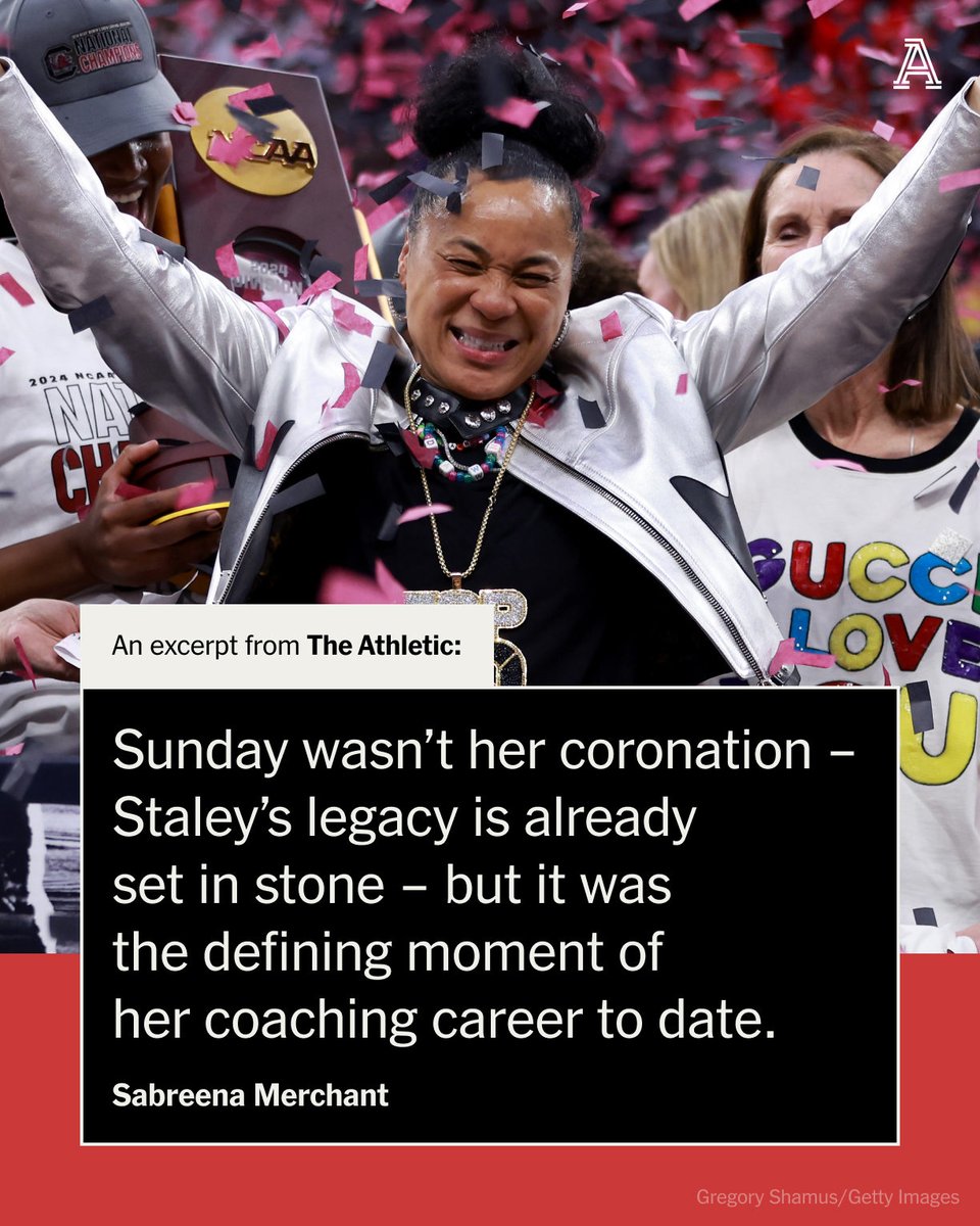 Dawn Staley is the new face of college basketball. The architect of the country’s top program and the mouthpiece for the issues facing the sport. And her latest coaching masterpiece has vaulted her into the GOAT conversation. More from @sabreenajm ⤵️ theathletic.com/5398784/2024/0…