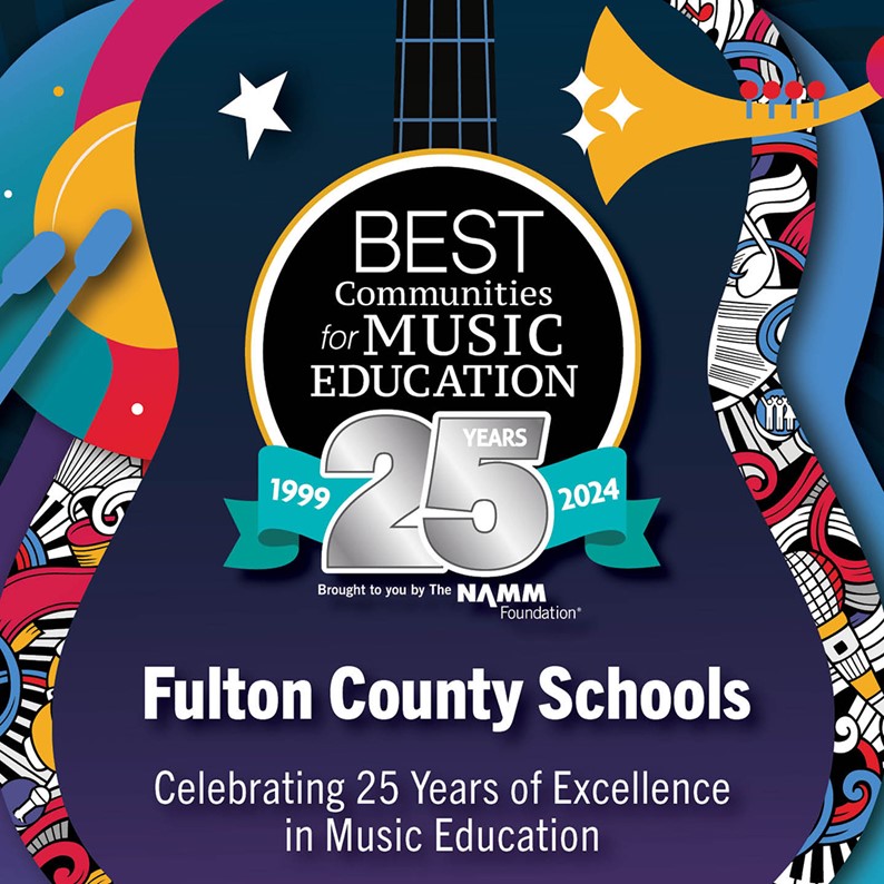 Congratulations @FultonCoSchools on receiving the Best Communities for Music Education award from @NAMMFoundation! 25 years in a row! Grateful for all who have made this possible, including school board, administration, teachers, parents, and students! #BCME #fcsmusic