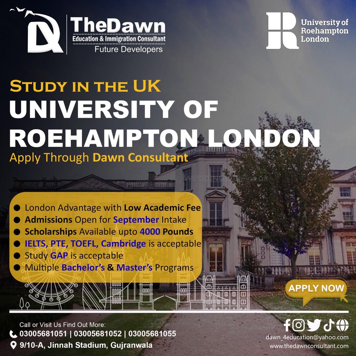 Hurry up to enroll now...!

#dawnconsultants #studyinuk