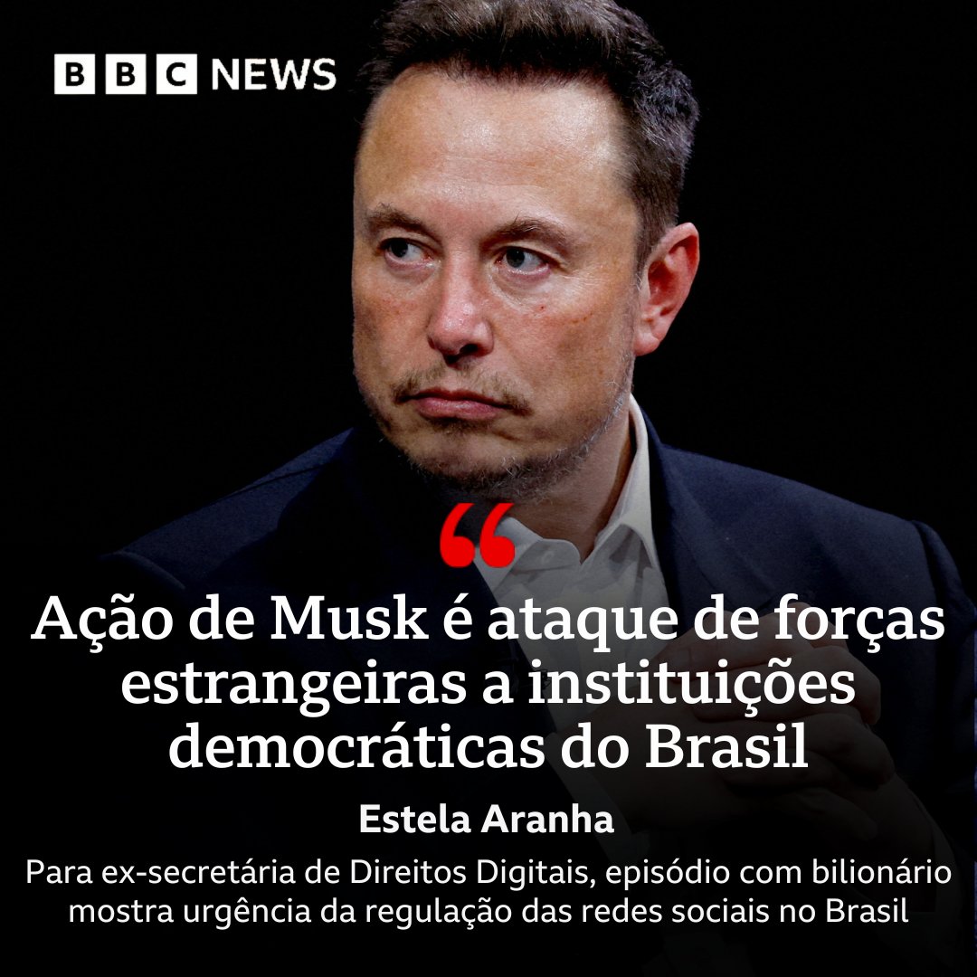 bbcbrasil's tweet photo. "O objetivo não é técnico, isso não é uma discussão sobre decisões. É um ataque político de extrema-direita contra o STF e o TSE"

Advogada diz que recentes ações de Elon Musk representam ataque "bem orquestrado" às instituições democráticas brasileiras: https://t.co/9Qb0VubtjH https://t.co/uLqYlELkpX
