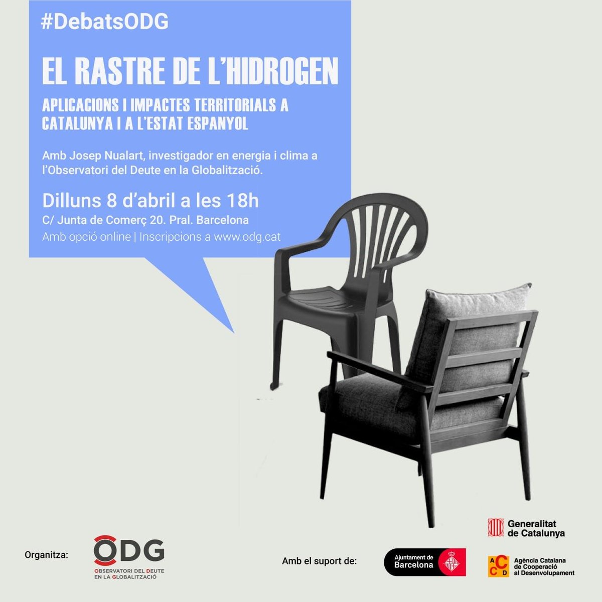 L'hidrogen, una alternativa perquè empreses contaminants continuïn fent negoci, protagonista d'una transició energètica que no és innòcua i que necessita molta aigua dolça.

Quins seran els seus impactes?

Avui, #ElRastreDelHidrogen a les 18h a la seu de l'ODG, Barcelona