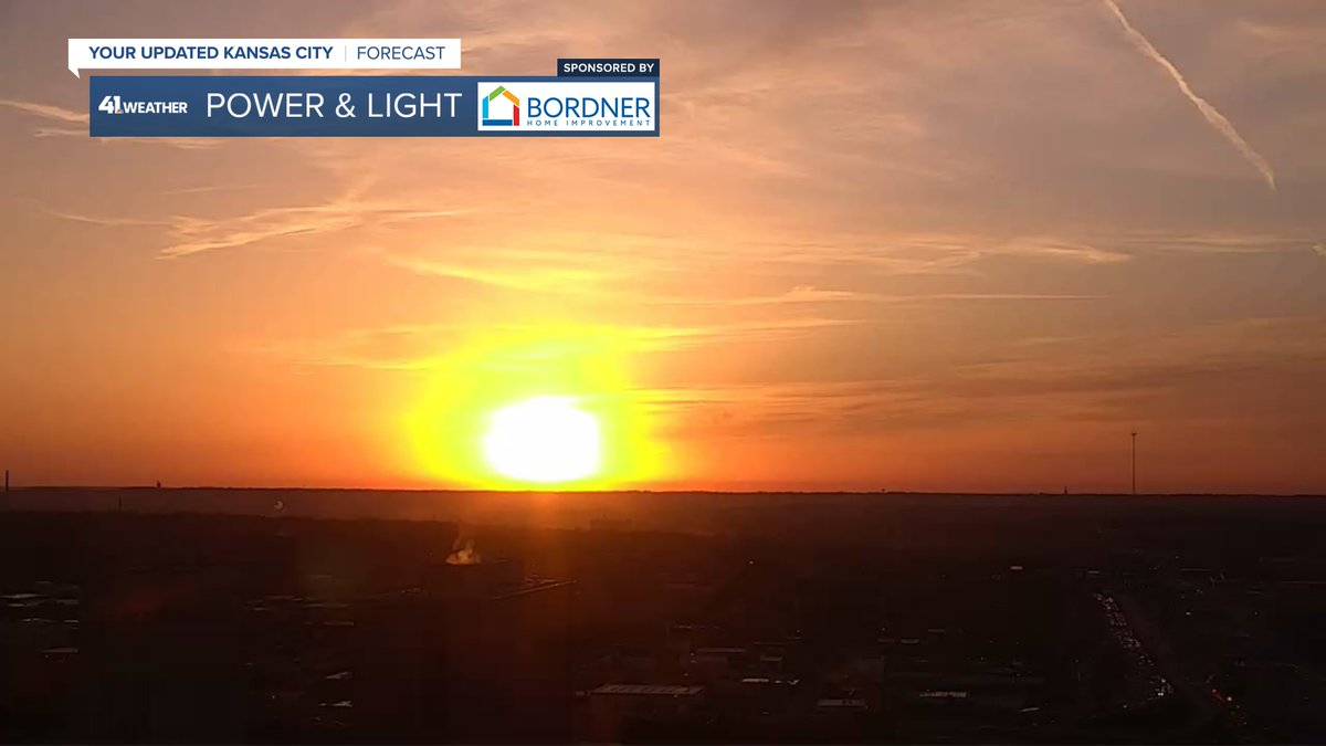 Super Solar Eclipse day sunrise. Any clouds we will have to deal with are the type out there now, high, thin cirrus clouds. You should be able to see the eclipse through those clouds. Temperatures will be in the 60s with a light wind 12:37-3:12 PM @kshb41