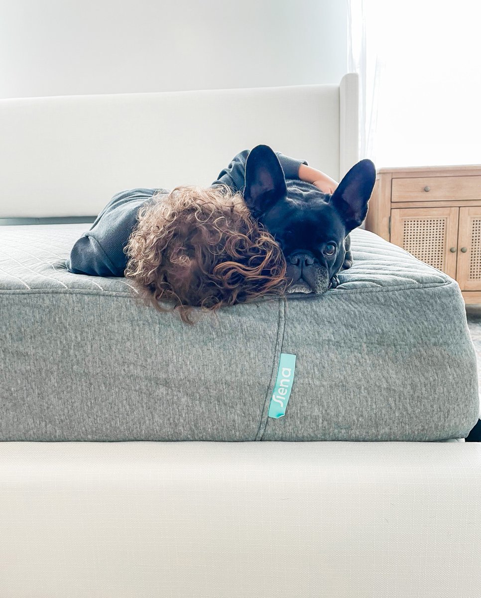 Adorable moments captured on the cozy comfort of our Siena mattress! 😍🐶👶 Experience the joy of cuddles and relaxation! Create precious memories and cherish every snuggle on Siena! #SienaMattress #CuddleTime #PreciousMoments 📸: @surratt_holly