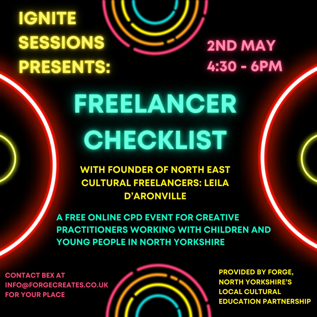 Ignite Sessions are offering CPD event for creative practitioners working with children and young people in North Yorkshire 👇