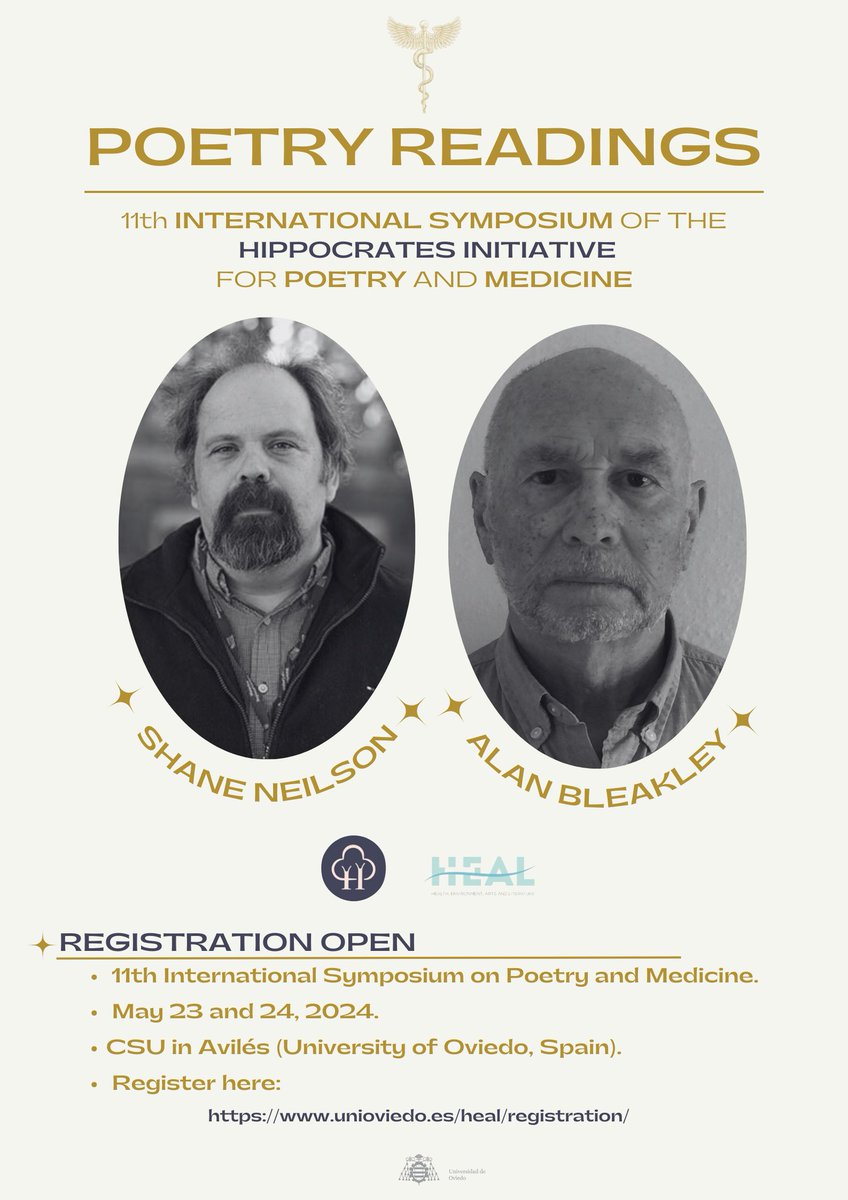 🚨As we are giving some final touches to the #symposium’s programme, we couldn’t wait to share with you some of the #events we’re most excited about, and one of them is a double #poetryreading by @Sneilsonwwh and @AlanBleakley.